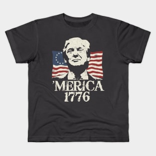 Trump Re-Election 2020 Merica Betsy Ross 1776 Kids T-Shirt